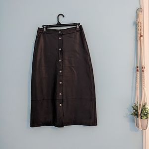 b.young Vegan Leather A line Midi Skirt UK 34